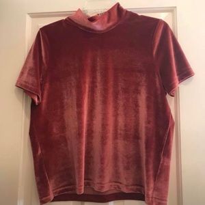 Madewell Mock Neck Velvet Top